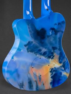 Finished Back Clouds Guitar by Phil Atkinson Airbrush Artist Finished Back Clouds Guitar by Phil Atkinson Airbrush Artist