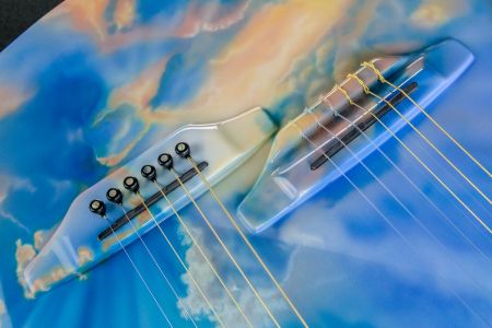 Detail Image of Clouds Guitar by Phil Atkinson Airbrush Artist Detail Image of Clouds Guitar by Phil Atkinson Airbrush Artist