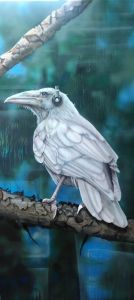 airbrushed bird on canvas part of birds with beats series