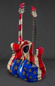 Robert Mizzell American Flag Guitar by Emerald Guitars Designed by Phil Atkinson Airbrush Artist Robert Mizzell American Flag Guitar by Emerald Guitars Designed by Phil Atkinson Airbrush Artist