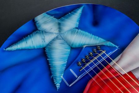 Lone Star Guitar by Emerald Guitars Designed by Phil Atkinson Airbrush Artist Lone Star Guitar by Emerald Guitars Designed by Phil Atkinson Airbrush Artist