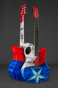 Lone Star Guitar by Emerald Guitars Designed by Phil Atkinson Airbrush Artist Lone Star Guitar by Emerald Guitars Designed by Phil Atkinson Airbrush Artist