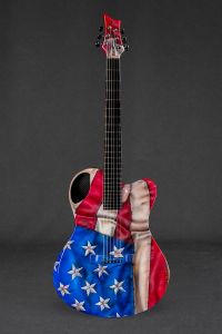 american fag custom artwork done for Emerald Guitar on one of there x20 carbon fiber guitars