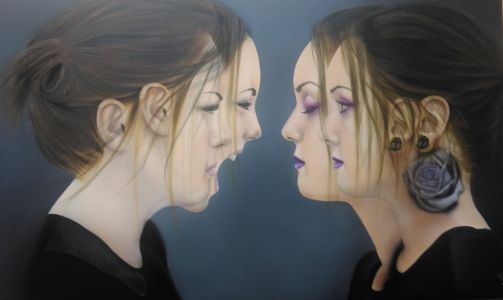 airbrush painted portrait of a girl