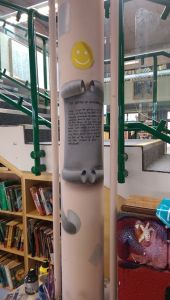 airbrushed scroll on pillar airbrushed scroll on pillar
