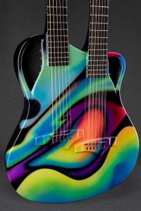 airbrush custom painted guitar by Phil Atkinson artist airbrush custom painted guitar