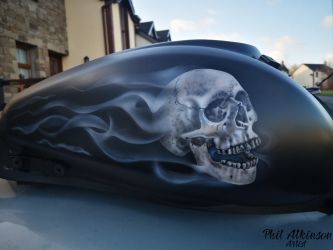 Fire Fighter Harley Davidson Motor Bike by Phil Atkinson Airbrush Artist Fire Fighter Harley Davidson Motor Bike by Phil Atkinson Airbrush Artist