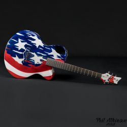 candy stars and stripes airbrushed custom painted guitar By Phil Atkinson Artist candy stars and stripes airbrushed custom painted guitar By Phil Atkinson Artist