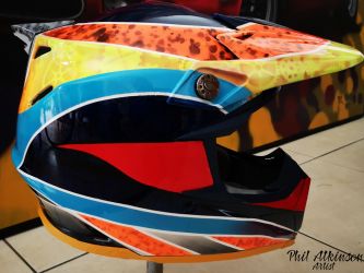 The Motocross Race Helmet by Phil Atkinson Artist