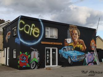 Caseys Cafe Mural by Phil Atkinson Artist Caseys Cafe Mural by Phil Atkinson Artist