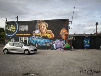 Caseys Cafe Mural by Phil Atkinson Artist Caseys Cafe Mural by Phil Atkinson Artist