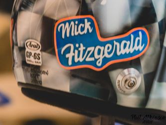 Mick Fitzgerald Checker Flag Helmet by Phil Atkinson Artist