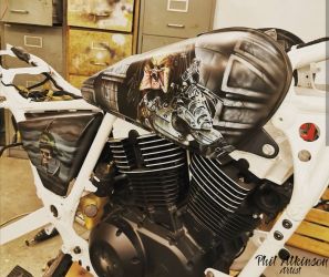 Alien vs Predator Motorbike Custom Paint by Phil Atkinson Airbrush Artist Alien vs Predator Motorbike Custom Paint by Phil Atkinson Airbrush Artist