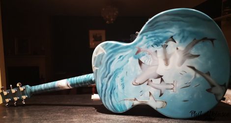 Shark Guitar By Phil Atkinson Airbrush Artist Shark Guitar By Phil Atkinson Airbrush Artist