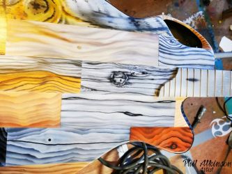 Wood Grain Guitar by Phil Atkinson Airbrush Artist Wood Grain Guitar by Phil Atkinson Airbrush Artist